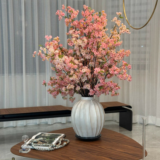 Astoria Pot with Pink Cherry Blossom Flowers