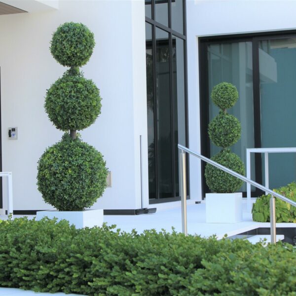 Triple Ball Topiary with Medium-Sized Fibreglass Pot